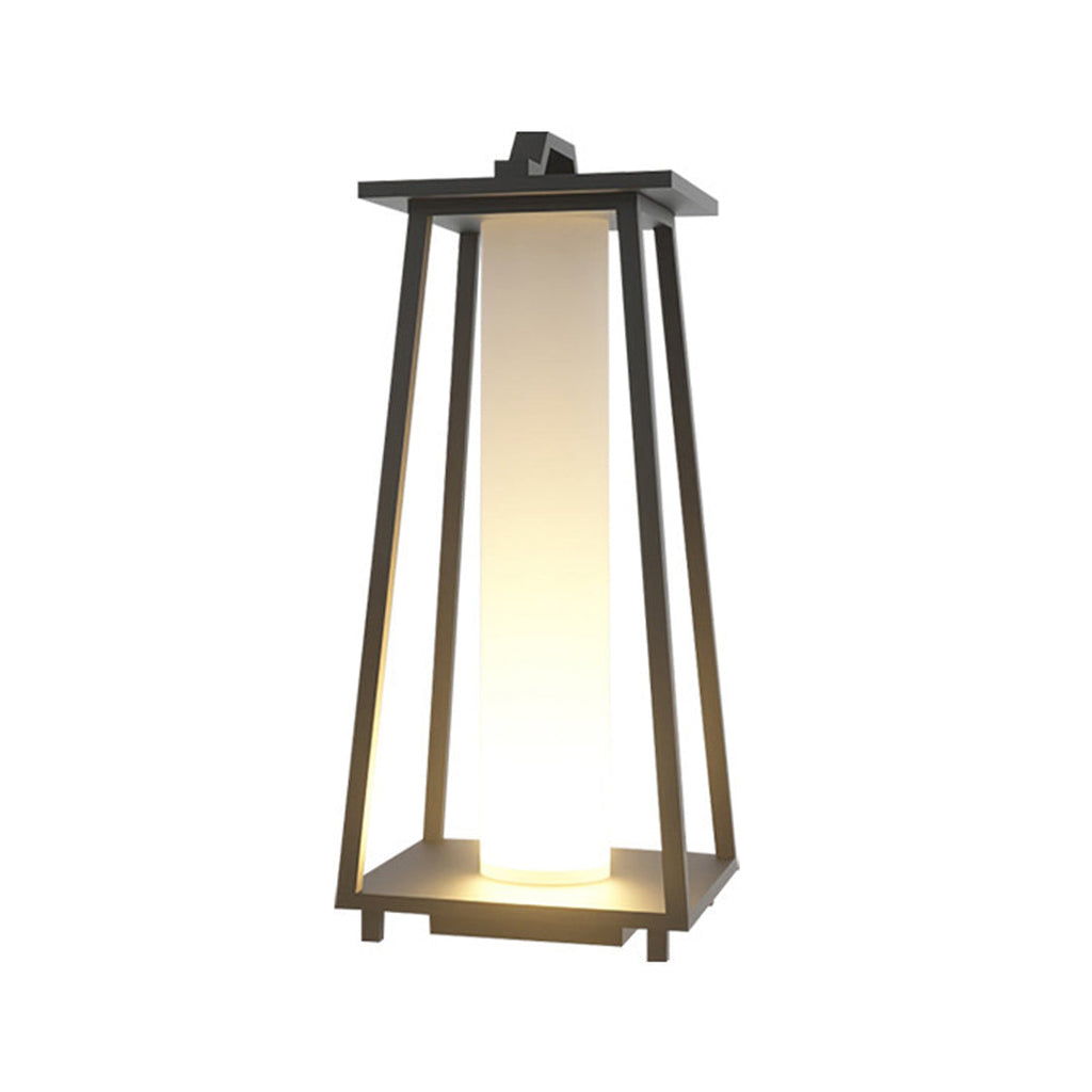 RAVENSCROFT WEATHERPROOF TAPERED IRON GARDEN LANTERNS WITH JAPANESE INSPIRATION AND LED ILLUMINATION