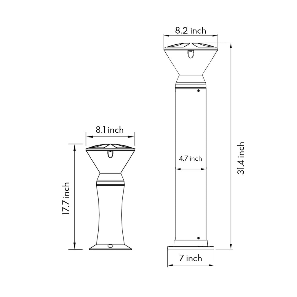 RAVENSHILL MODERN GARDEN BOLLARD LANTERN