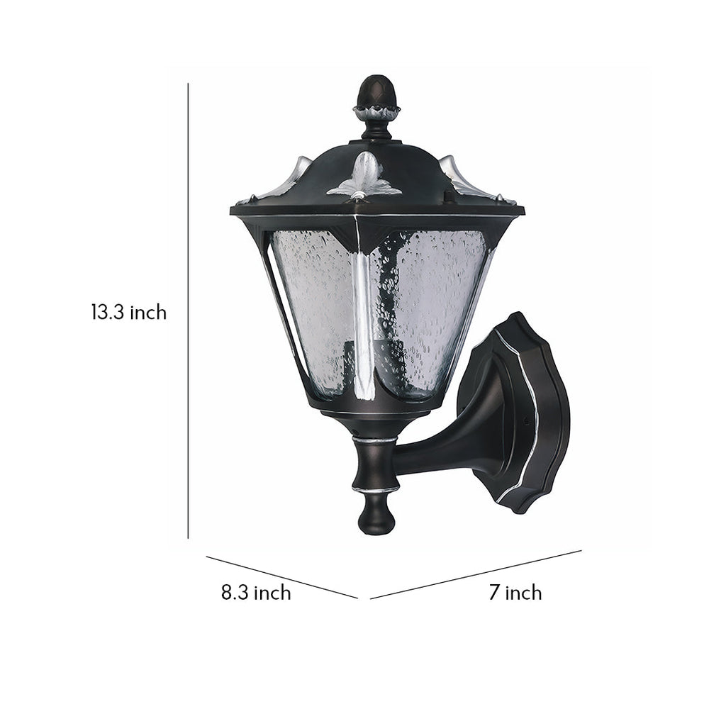 WINTHORPE WEATHERED ALUMINUM WALL LANTERN WITH GLASS ENCLOSURE