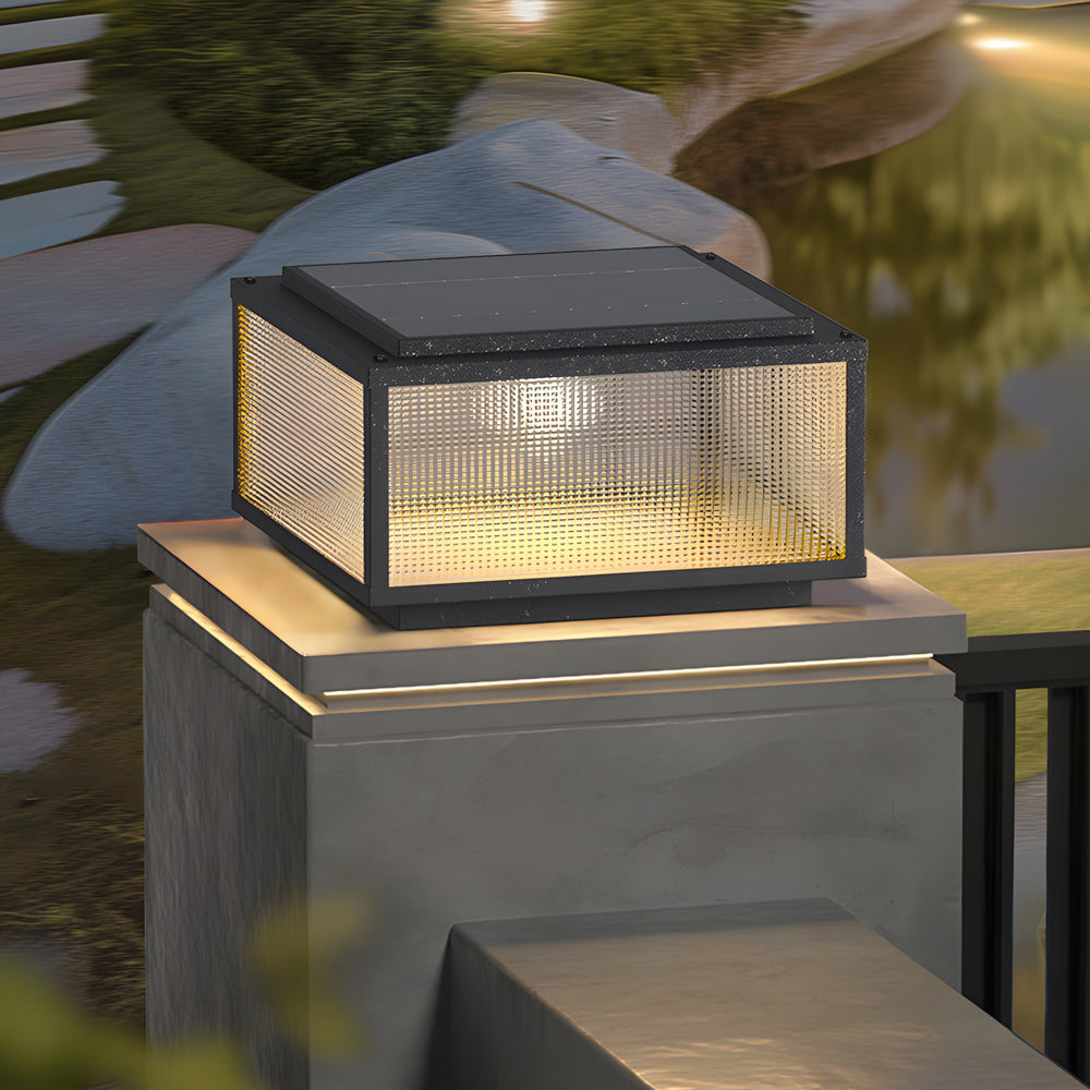 RAVENHALL SQUARE CAST ALUMINUM OUTDOOR PILLAR LIGHT