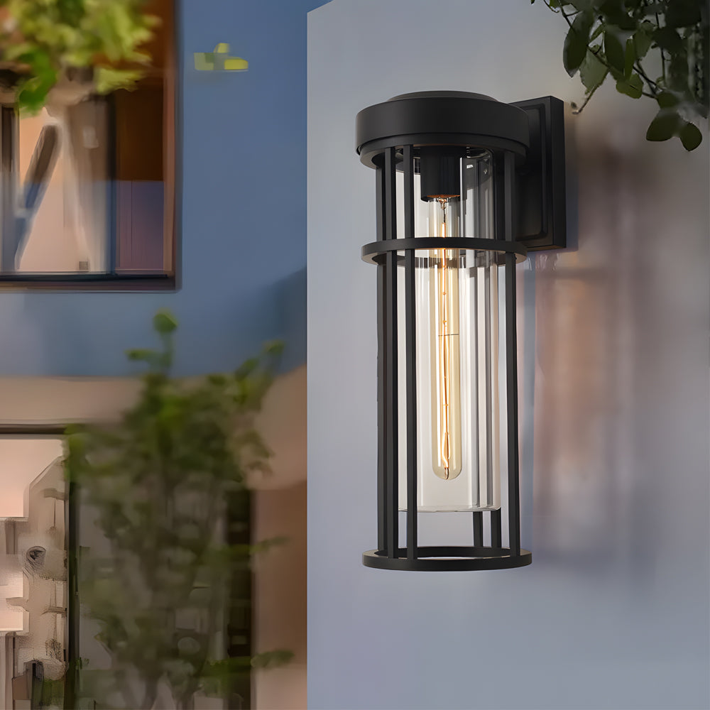 WINTERBOURNE WATER-RESISTANT OUTDOOR WALL LIGHT WITH GLASS SHADE