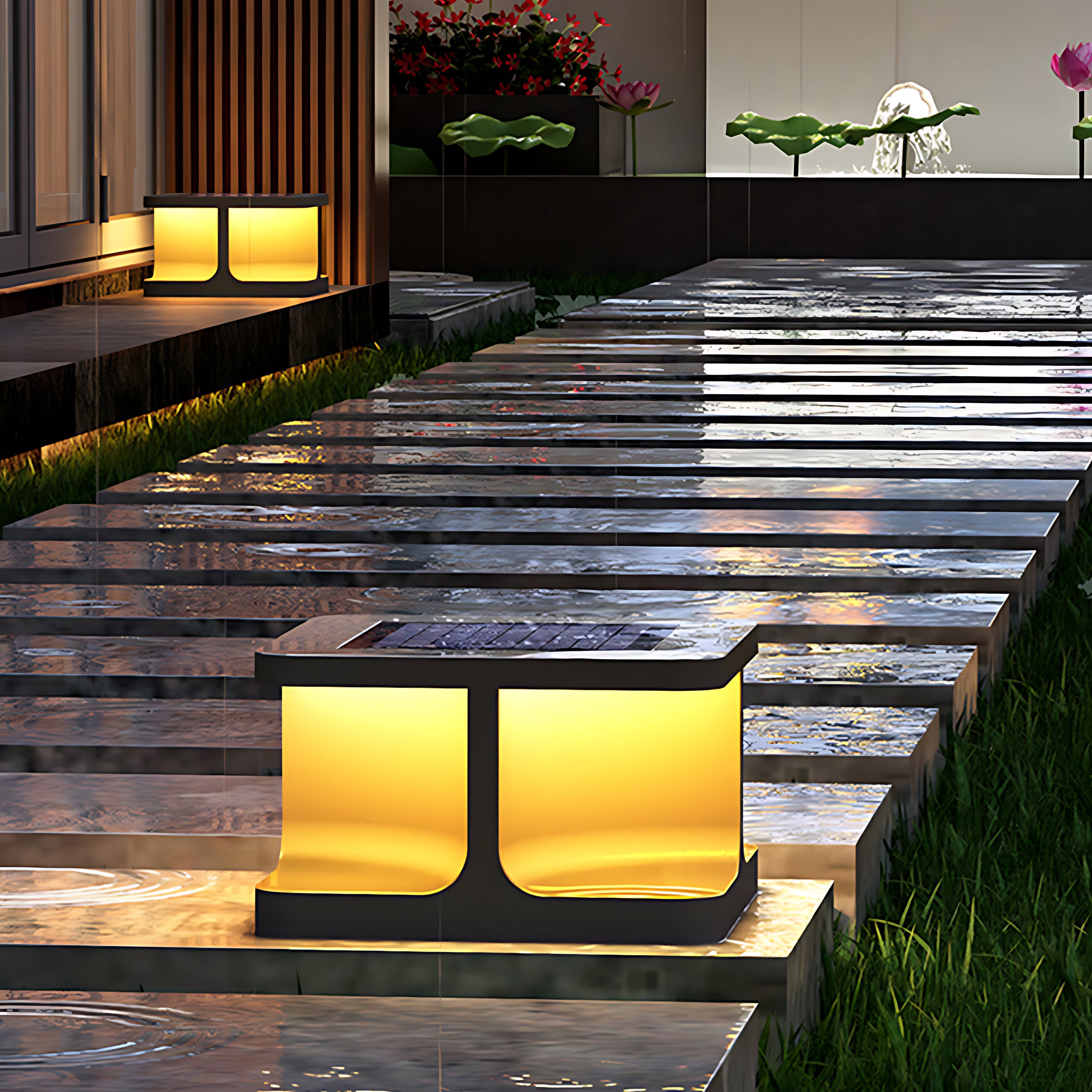 WINDSOR SQUARE STAINLESS STEEL COURTYARD LANTERN