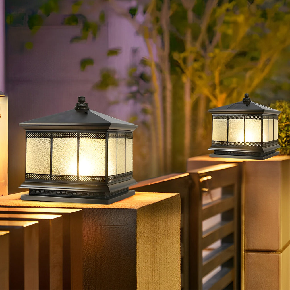 WINTERBOURNE SOLAR-POWERED COPPER GATE LANTERN