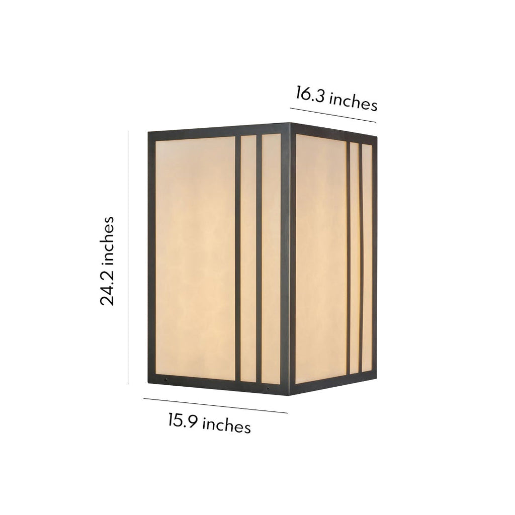 WINTERBOURNE MARBLE-CAST OUTDOOR PILLAR LANTERN