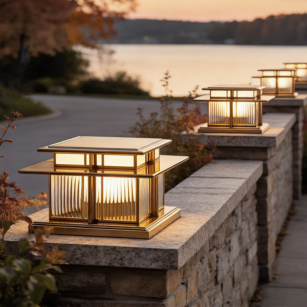 WINTHORPE OUTDOOR LED PILLAR LANTERN WITH WEATHERPROOF DESIGN