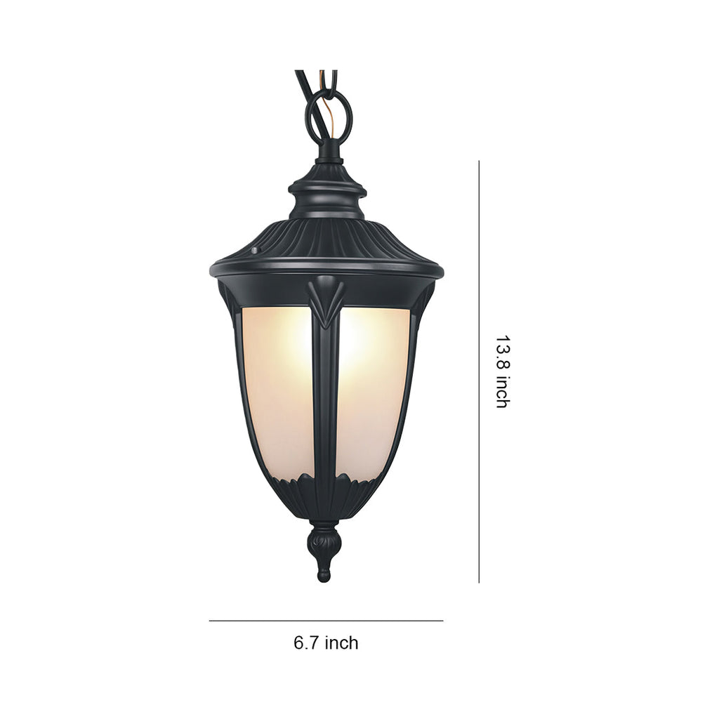 HEATHCLIFF BLACK METAL PORCH HANGING LANTERN