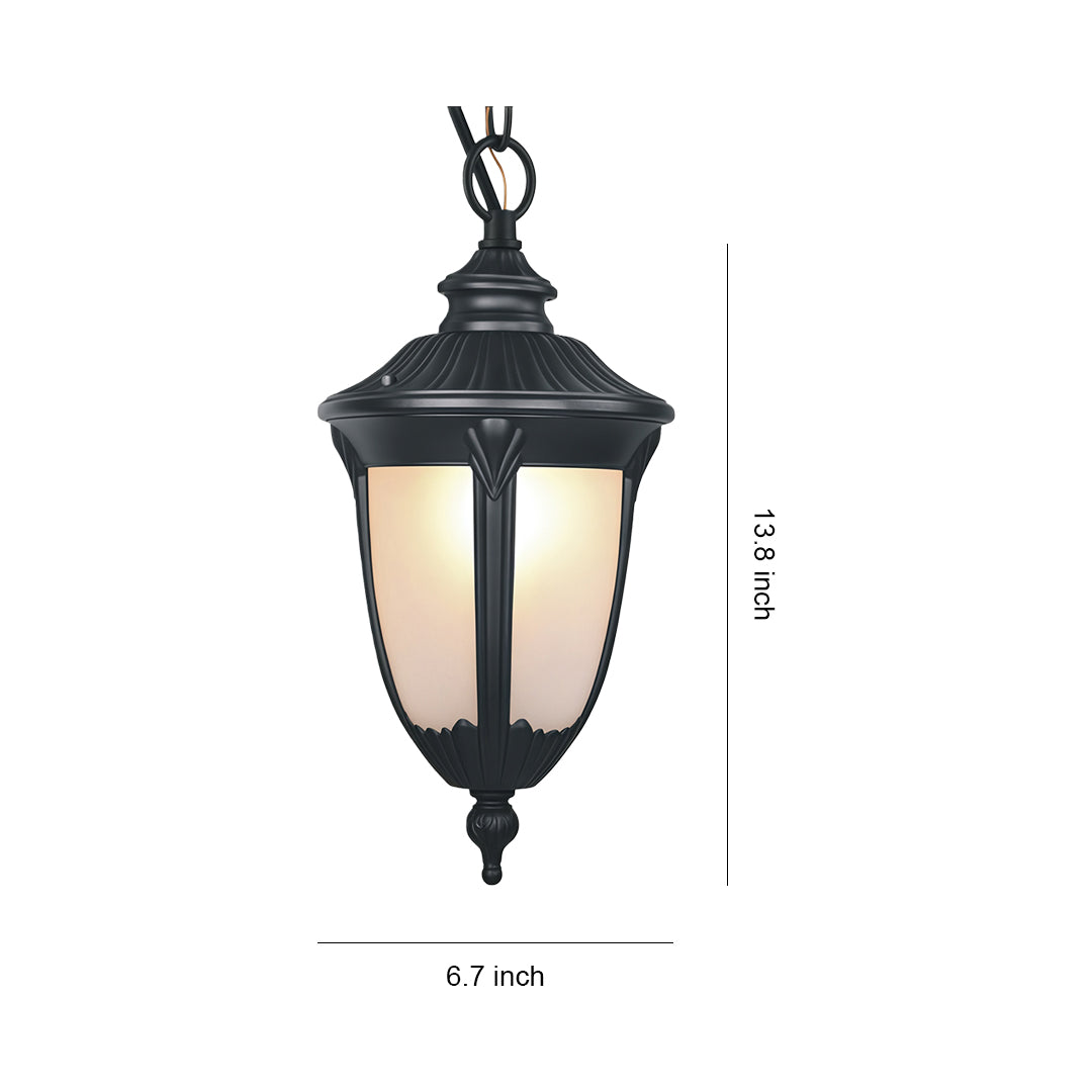 HEATHCLIFF BLACK METAL PORCH HANGING LANTERN