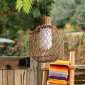 WINDSOR WOVEN RATTAN HANGING LANTERN, 10W MODERN LED CEILING LIGHT
