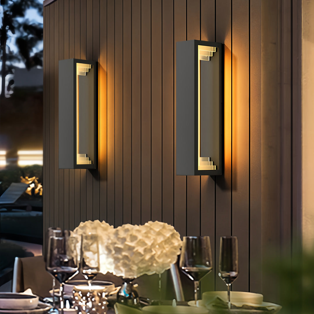 THISTLEBROOK MODERN OUTDOOR WALL LIGHT IN STAINLESS STEEL