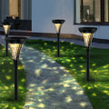 WINTHORPE SOLAR GLOWING PATHWAY LANTERNS WITH AQUA GLASS REFLECTORS