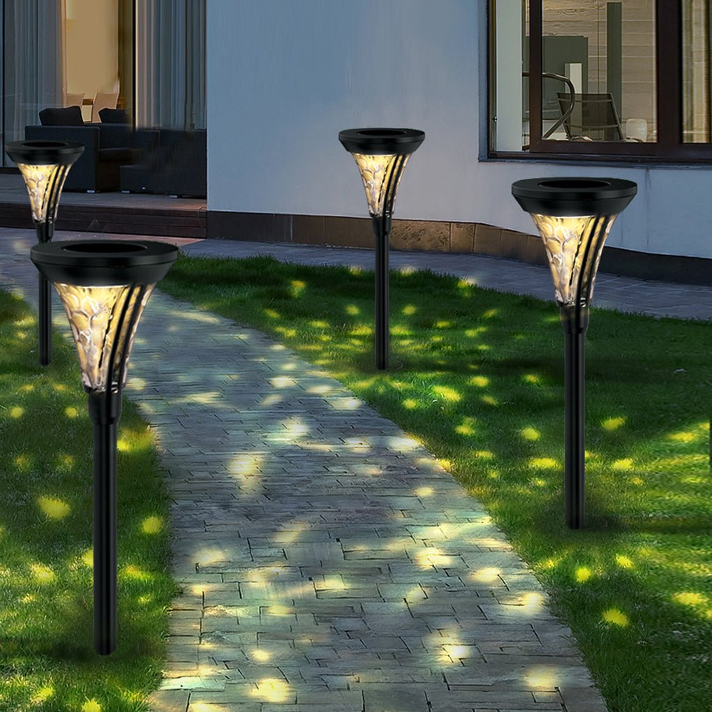 WINTHORPE SOLAR GLOWING PATHWAY LANTERNS WITH AQUA GLASS REFLECTORS