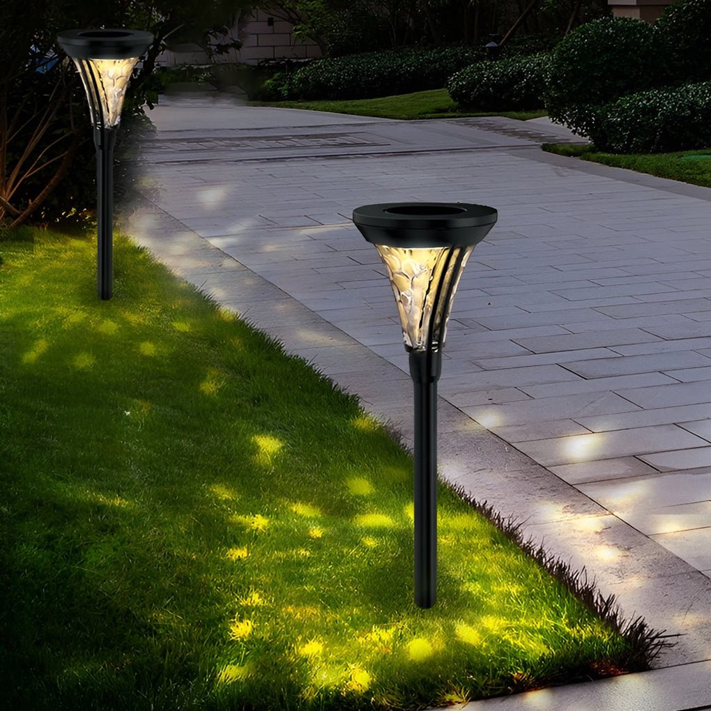 WINTHORPE SOLAR GLOWING PATHWAY LANTERNS WITH AQUA GLASS REFLECTORS