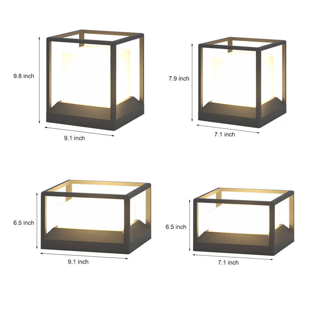 WINDSOR STONE OUTDOOR PILLAR LANTERN, WEATHERPROOF LED GARDEN LIGHT