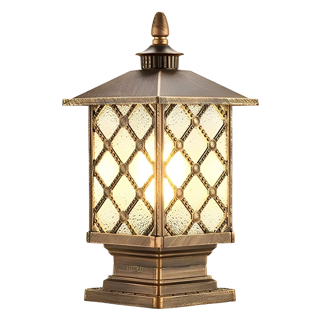 WINCHESTER VINTAGE IRON POST LANTERN - WATER-RESISTANT OUTDOOR ILLUMINATION