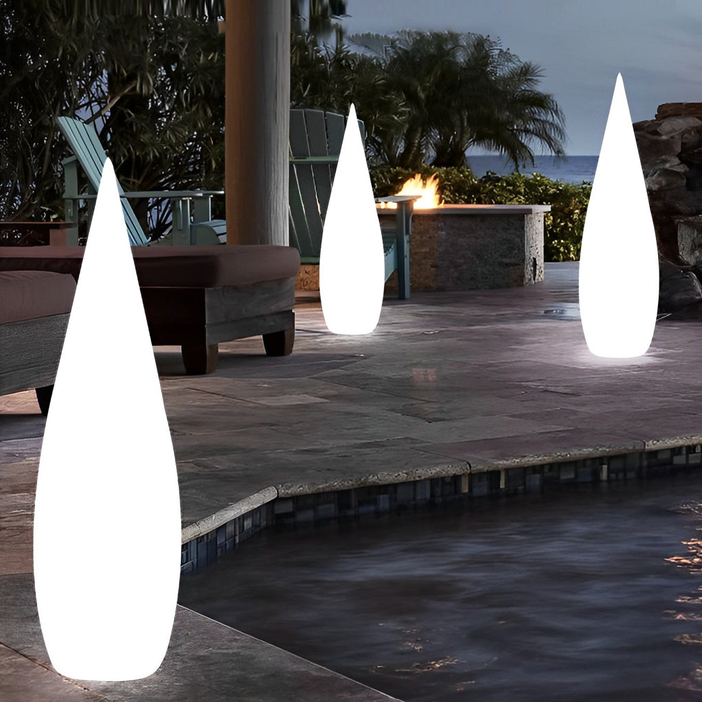 WINDSOR DROPLET OUTDOOR LANTERN, MODERN LED LANDSCAPE FLOOR LIGHT