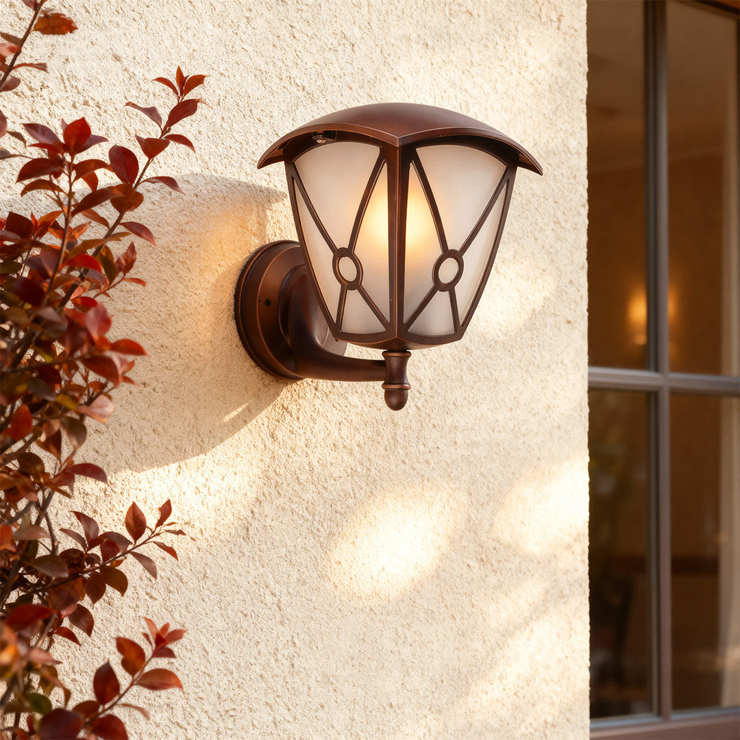 WINTHORPE ALUMINUM OUTDOOR SCONCE WITH CLEAR GLASS SHADE