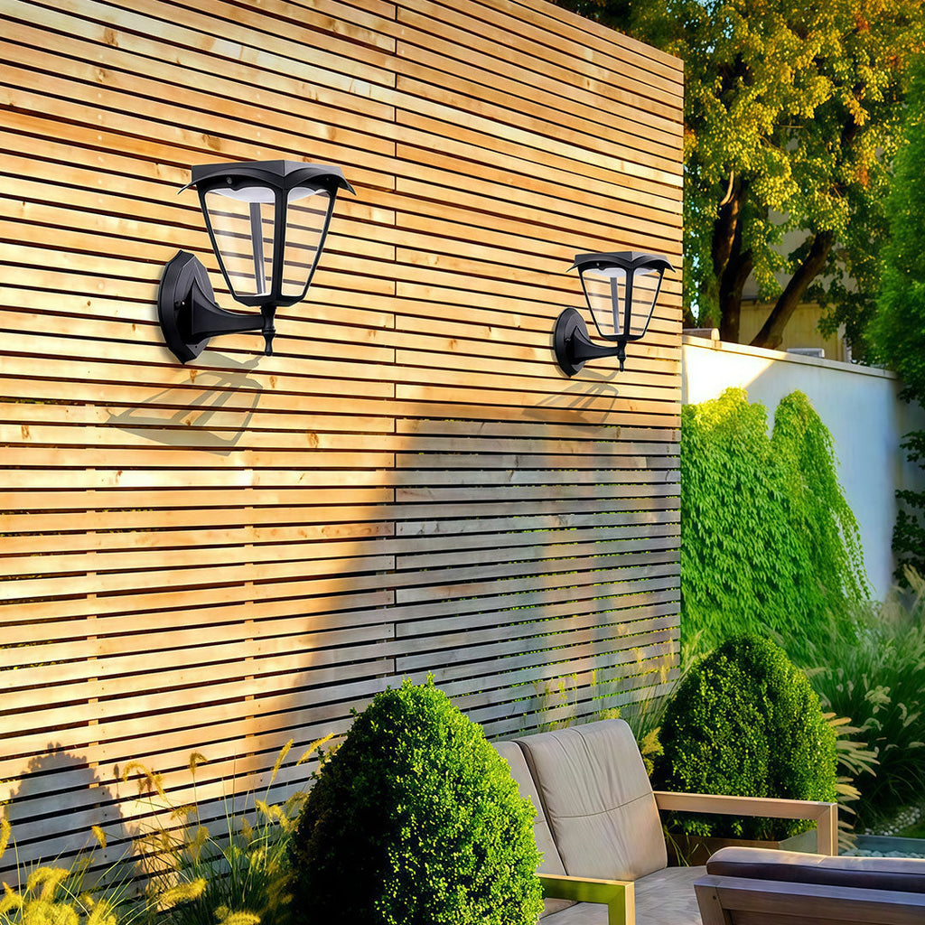 RAVENHURST BLACK SOLAR WALL LANTERN