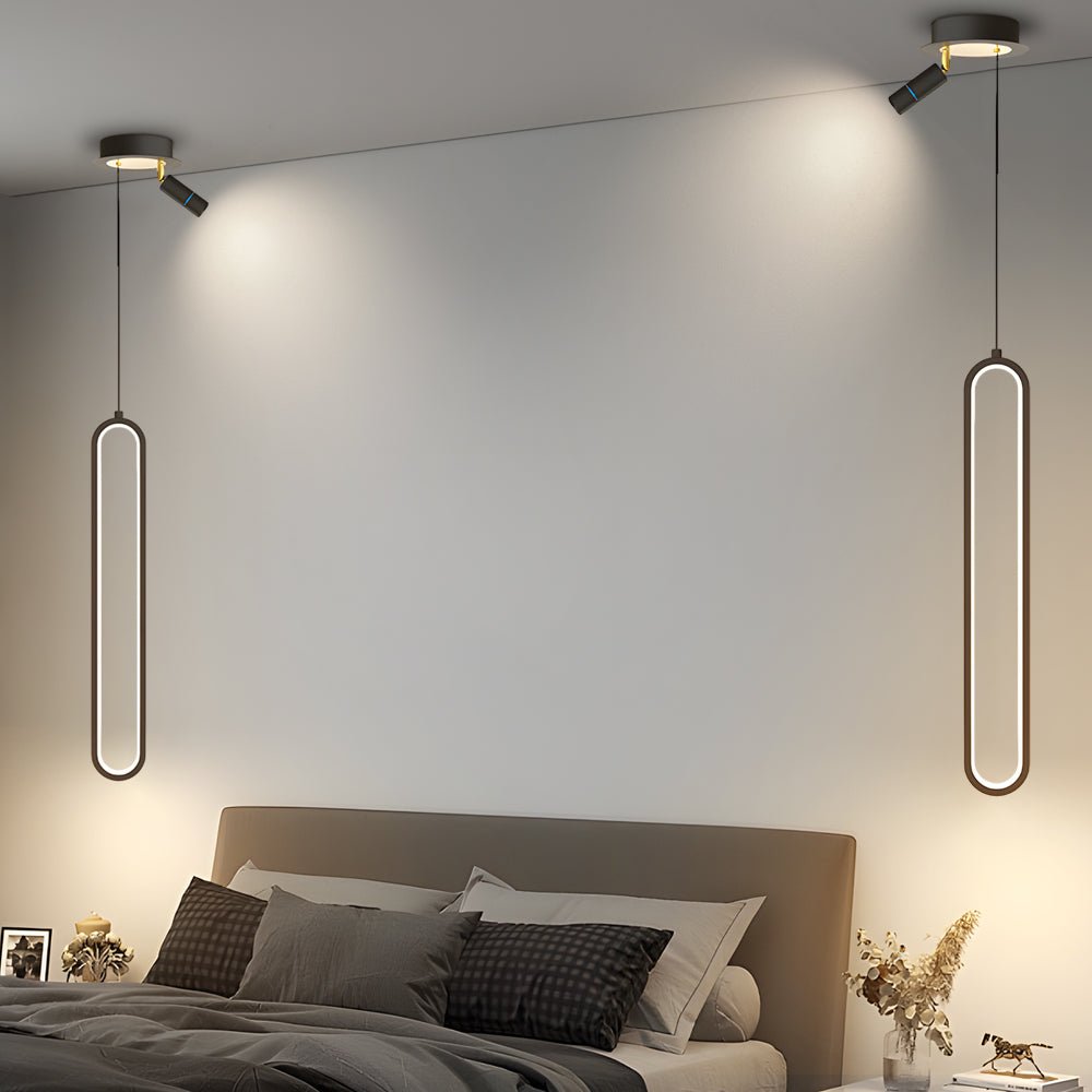 WINTHROP ALUMINUM OVAL PENDANT LIGHT WITH TRIPLE DIMMING SPOTLIGHTS