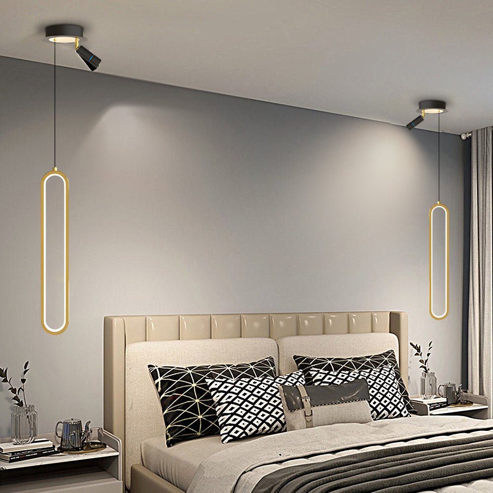 WINTHROP ALUMINUM OVAL PENDANT LIGHT WITH TRIPLE DIMMING SPOTLIGHTS