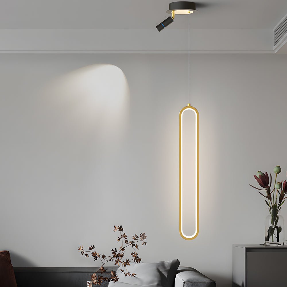 WINTHROP ALUMINUM OVAL PENDANT LIGHT WITH TRIPLE DIMMING SPOTLIGHTS