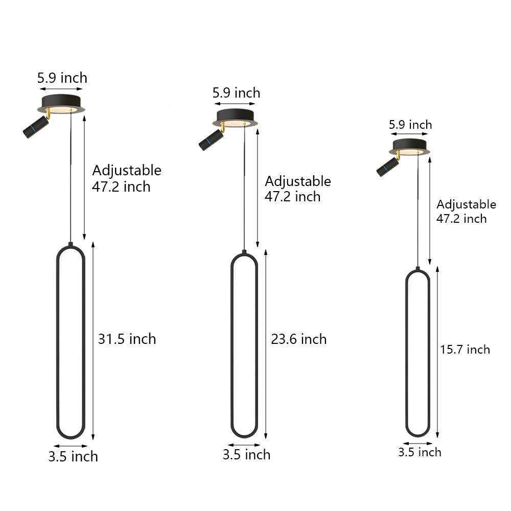 WINTHROP ALUMINUM OVAL PENDANT LIGHT WITH TRIPLE DIMMING SPOTLIGHTS