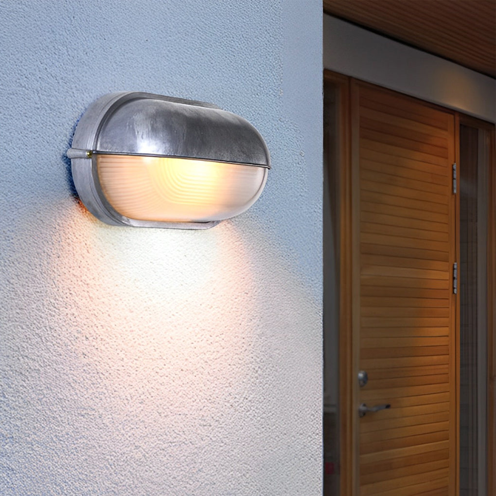 WINTERBOURNE RUSTIC OVAL BULKHEAD LANTERN