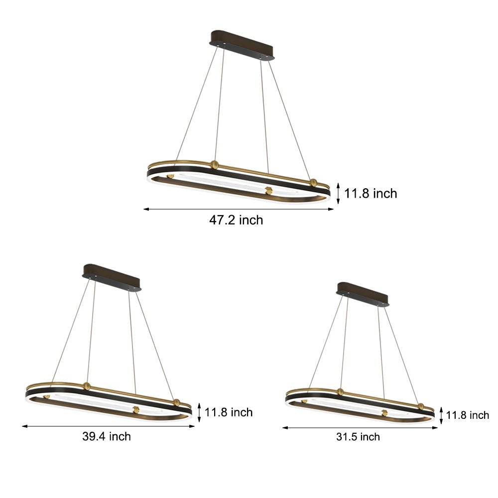 WINTERBOURNE ALUMINUM OVAL DINING CHANDELIER