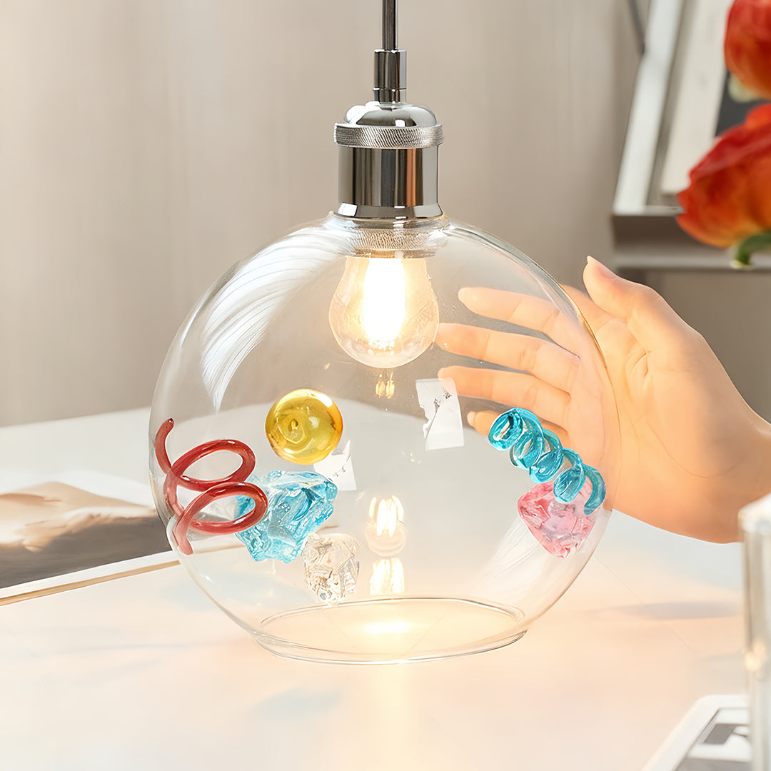 VIVIENNE COLOURED GLOBE PENDANT LAMP