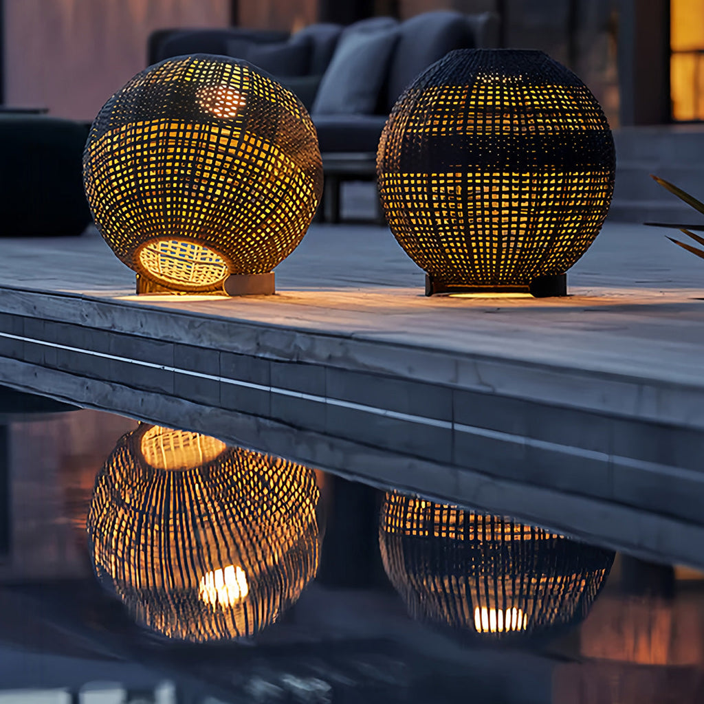 RAVENHURST WOVEN GLOBE OUTDOOR LANTERN