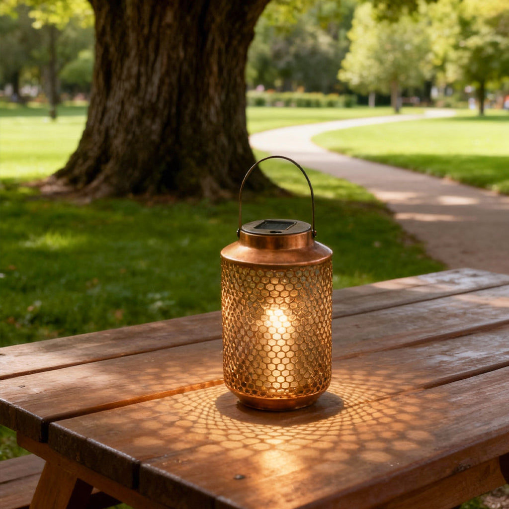 WINDSOR WROUGHT IRON SOLAR GLOW LANTERN