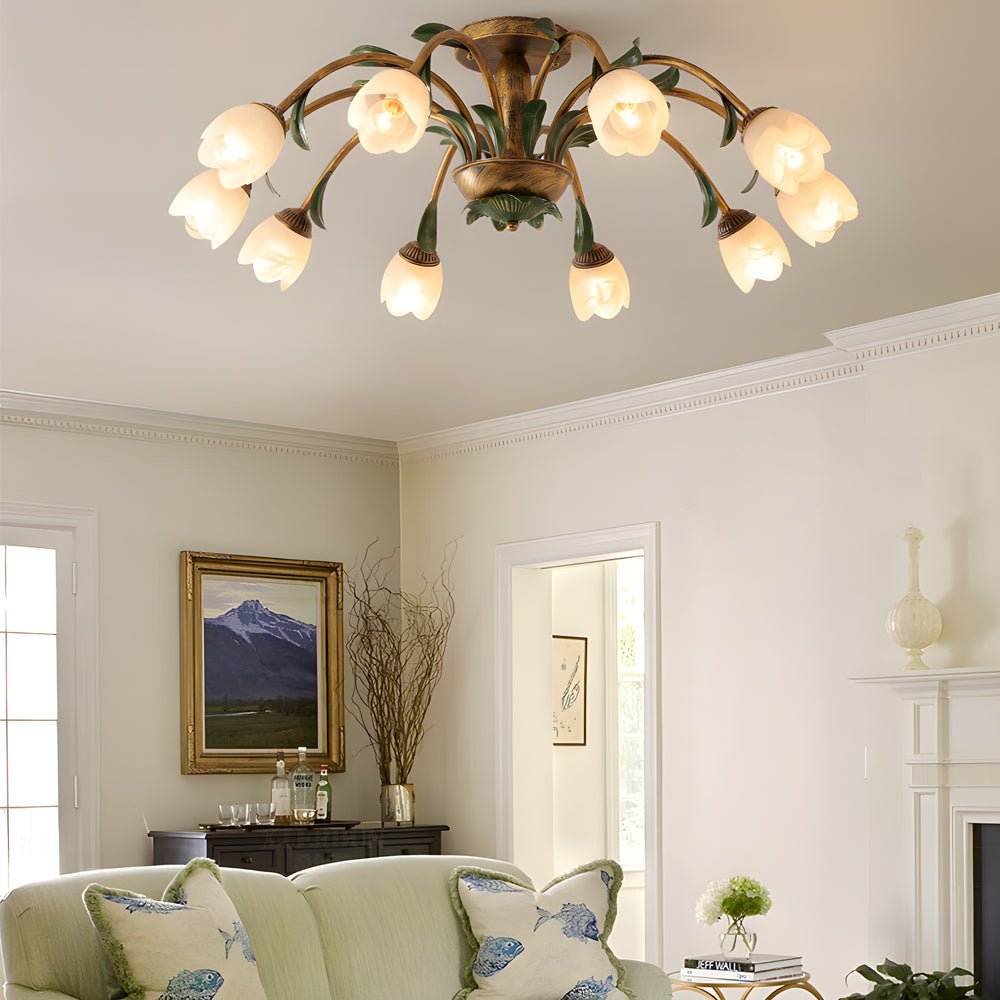 WINTHORPE TRIPLE-LEVEL DIMMING FLORAL CEILING LANTERN