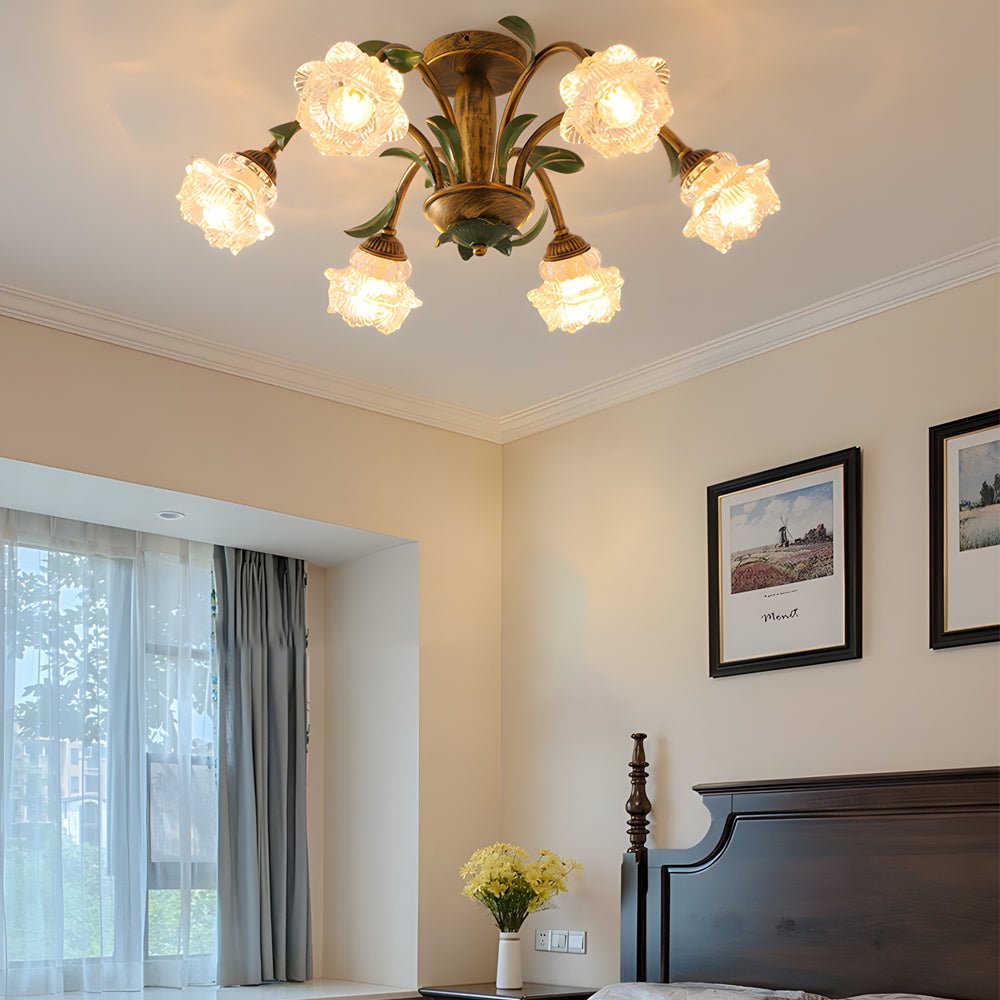 WINTHORPE TRIPLE-LEVEL DIMMING FLORAL CEILING LANTERN