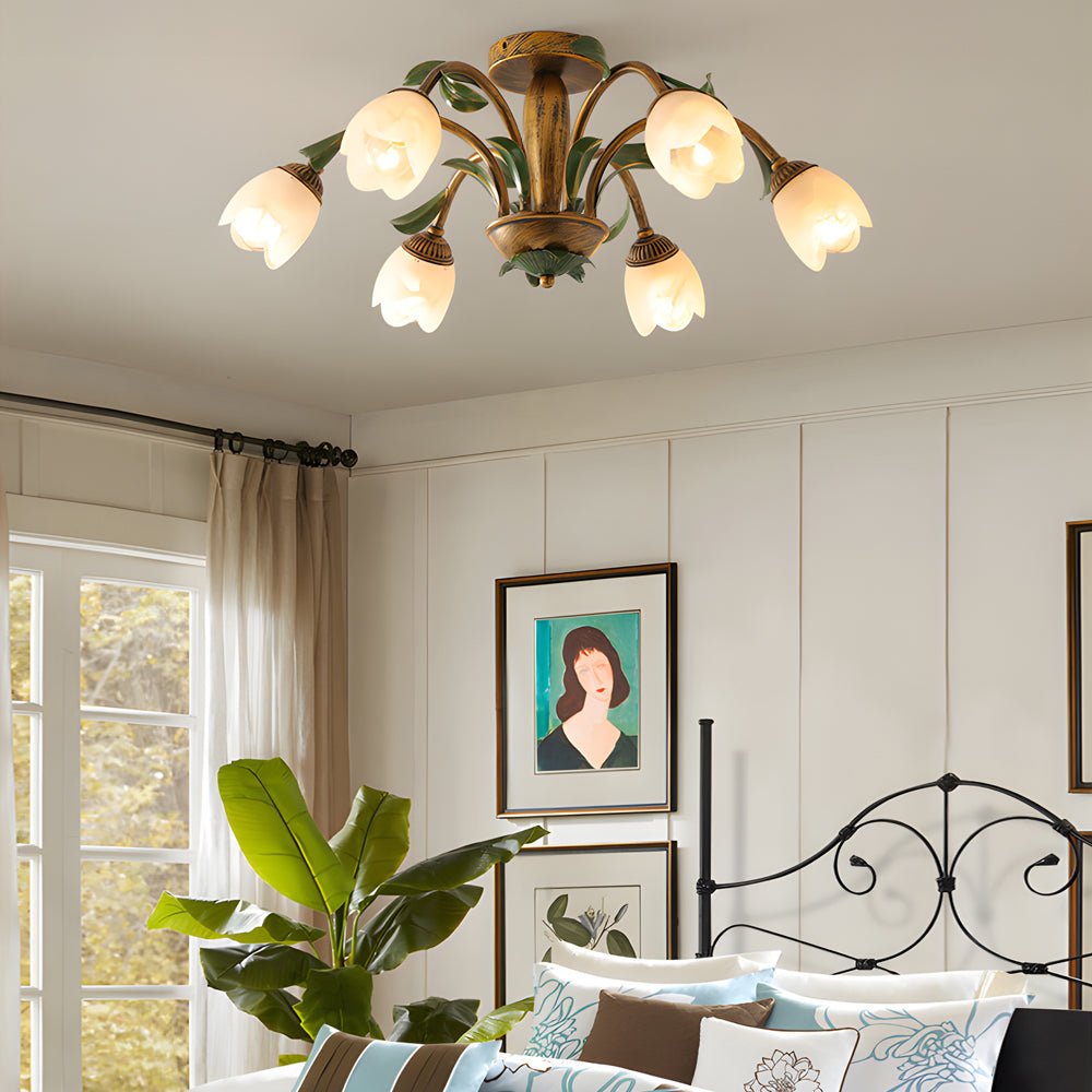 WINTHORPE TRIPLE-LEVEL DIMMING FLORAL CEILING LANTERN