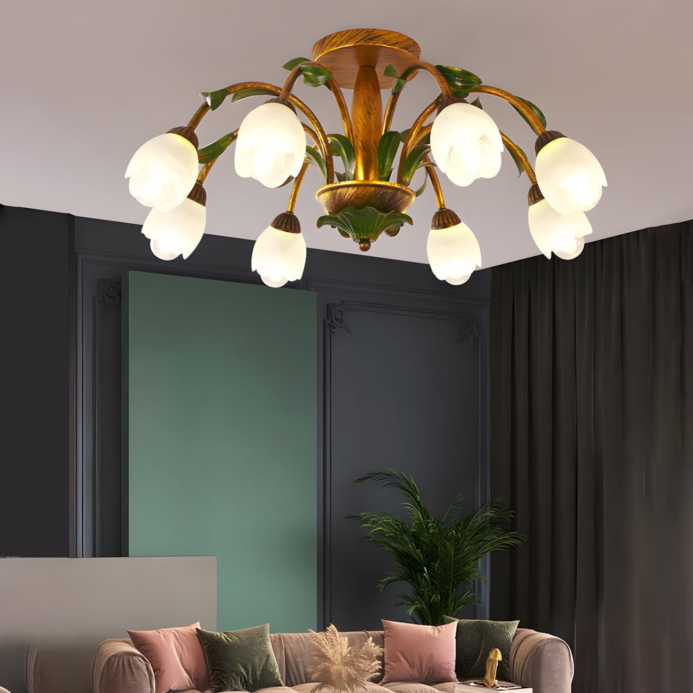 WINTHORPE TRIPLE-LEVEL DIMMING FLORAL CEILING LANTERN