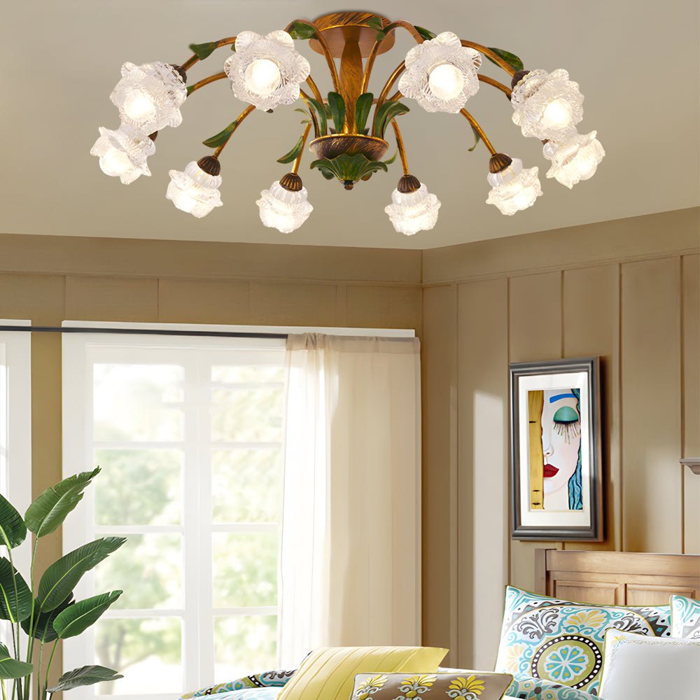 WINTHORPE TRIPLE-LEVEL DIMMING FLORAL CEILING LANTERN