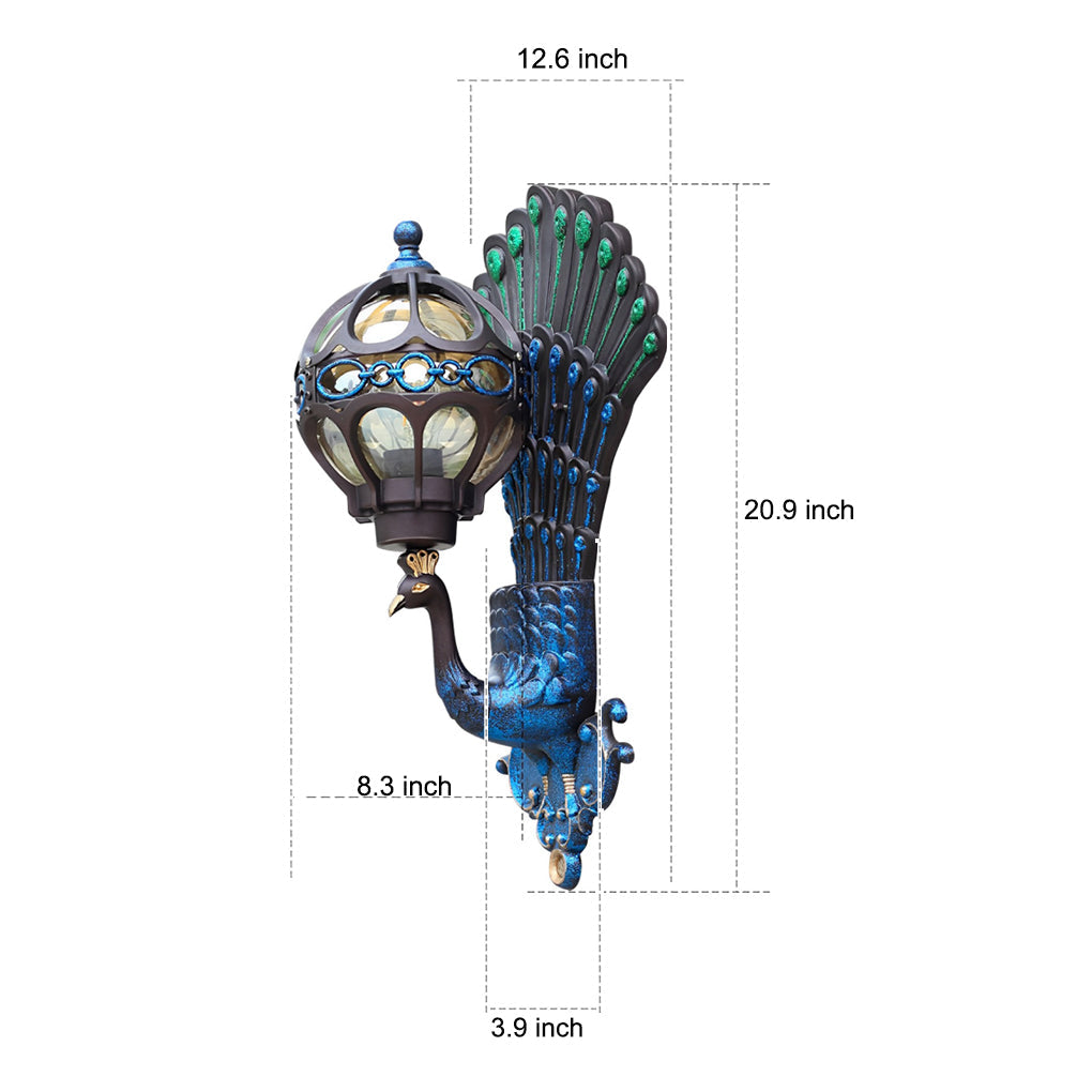 RAVENSHIRE VINTAGE PEACOCK OUTDOOR WALL LANTERN
