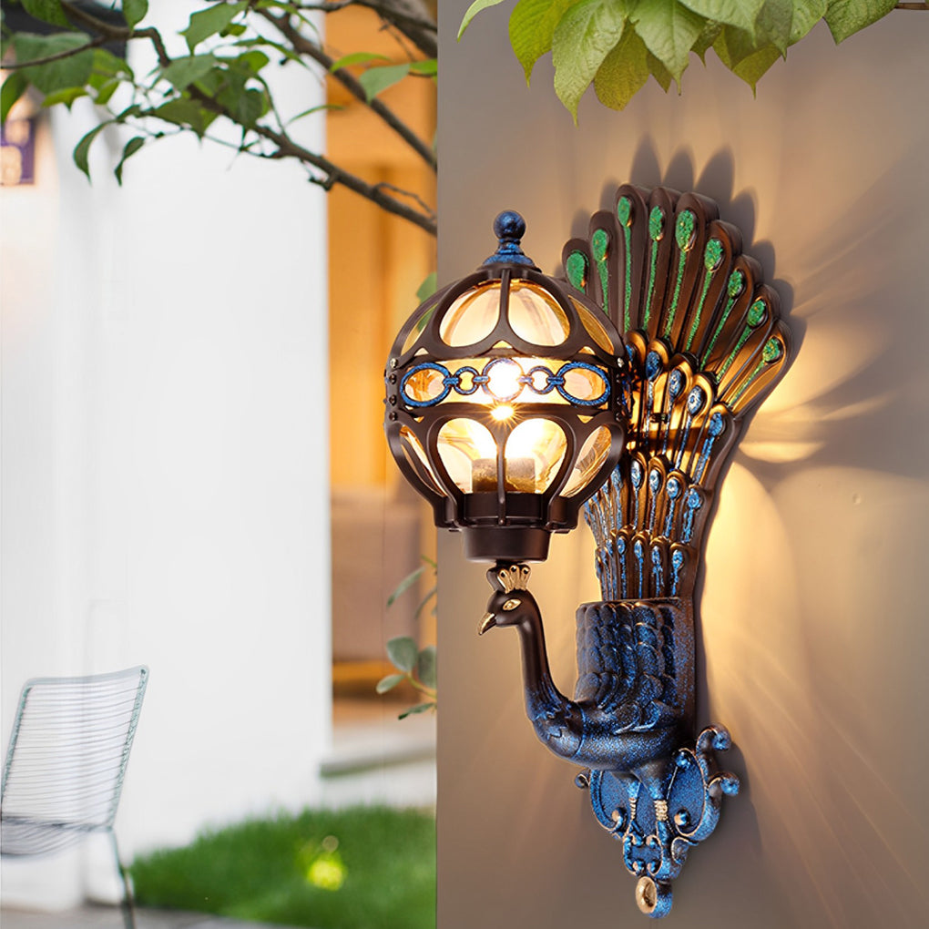 RAVENSHIRE VINTAGE PEACOCK OUTDOOR WALL LANTERN