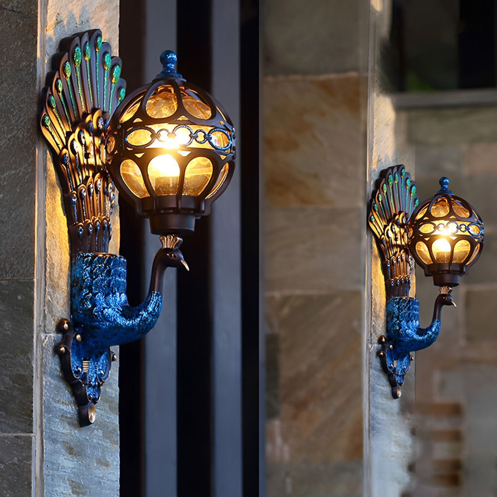 RAVENSHIRE VINTAGE PEACOCK OUTDOOR WALL LANTERN