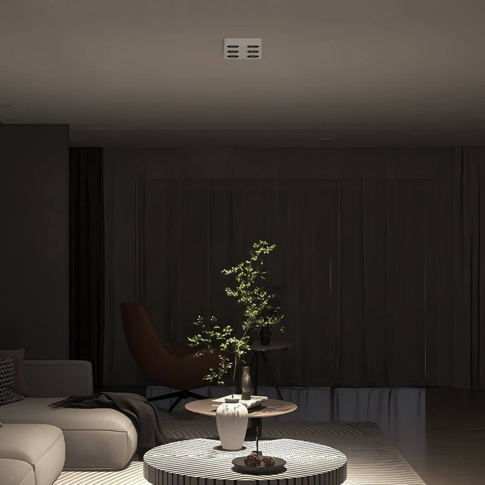 WINTHORPE RECTANGULAR 6/8-BULB WHITE LED CEILING FIXTURE