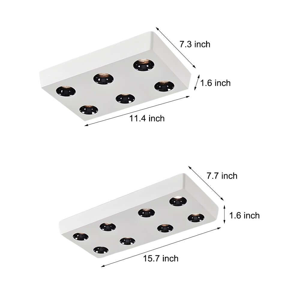 WINTHORPE RECTANGULAR 6/8-BULB WHITE LED CEILING FIXTURE