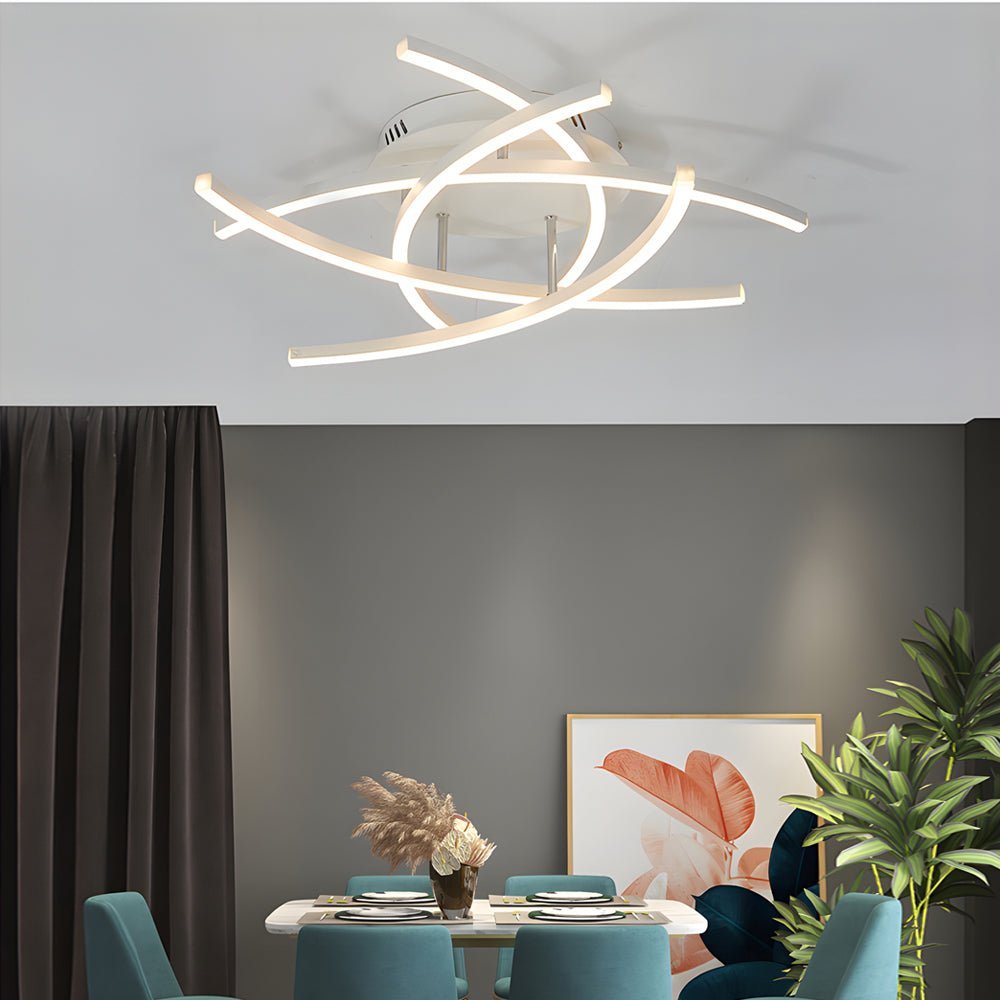 WINTHROP MODERN DUAL-LIGHT DIMMABLE CEILING LAMP WITH REMOTE CONTROL
