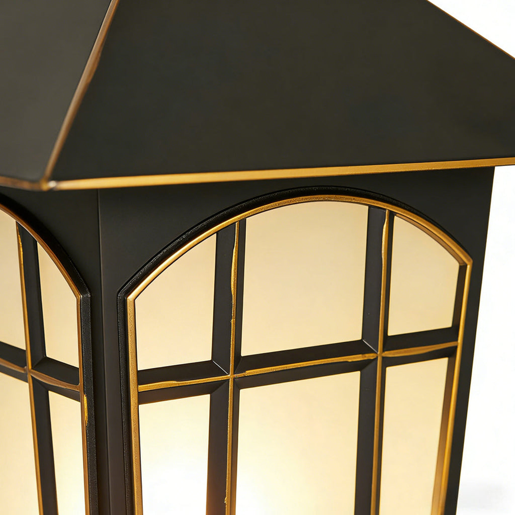 WINTHROP MODERN OUTDOOR PILLAR LANTERN, WEATHERPROOF DESIGN