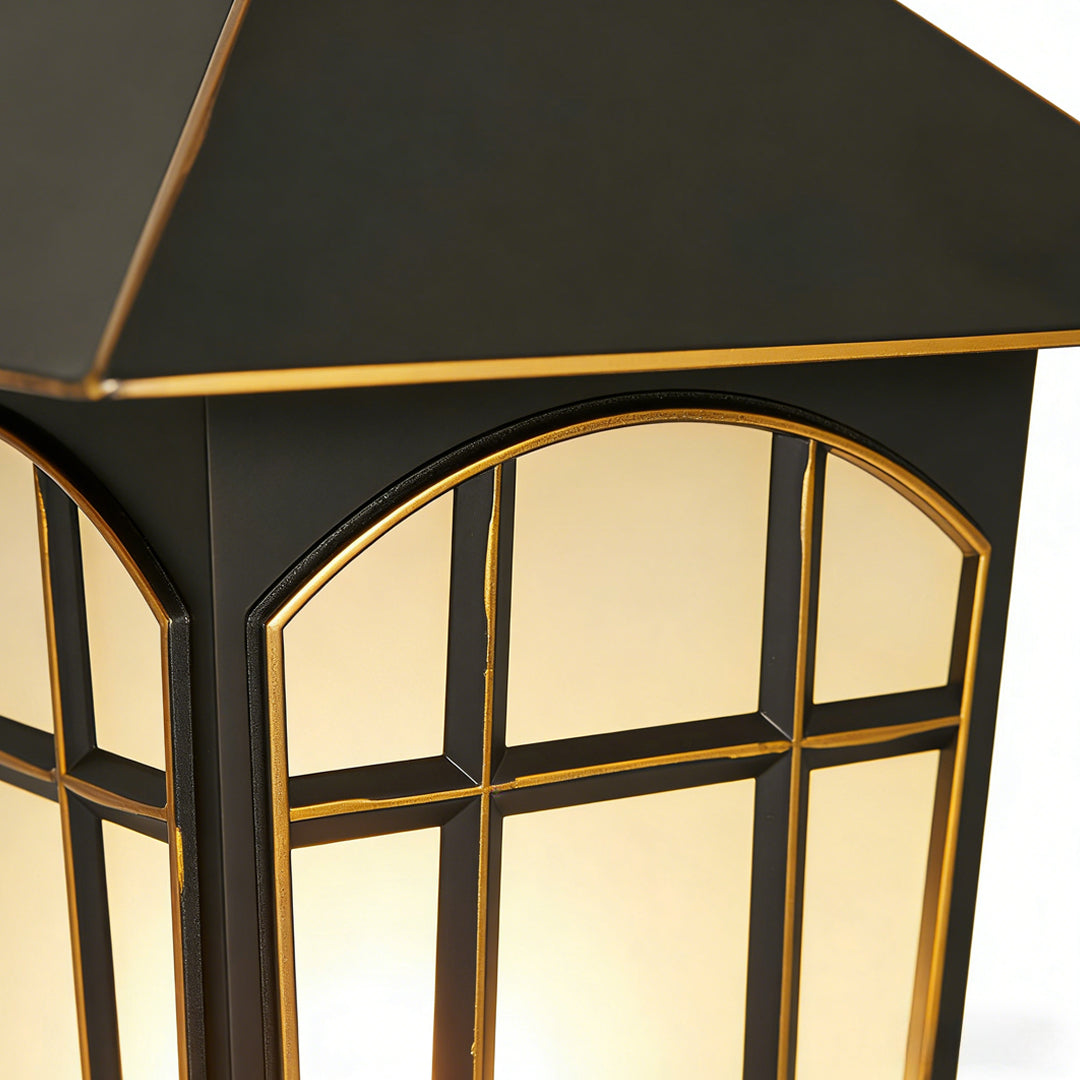 WINTHROP MODERN OUTDOOR PILLAR LANTERN, WEATHERPROOF DESIGN
