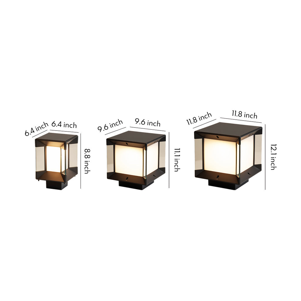 WINTHROP MODERN OUTDOOR PILLAR LANTERN, WEATHERPROOF DESIGN