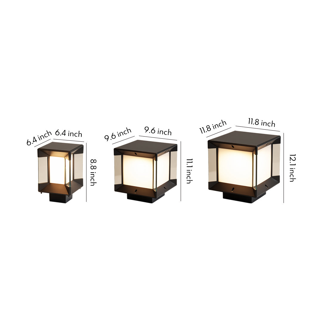 WINTHROP MODERN OUTDOOR PILLAR LANTERN, WEATHERPROOF DESIGN
