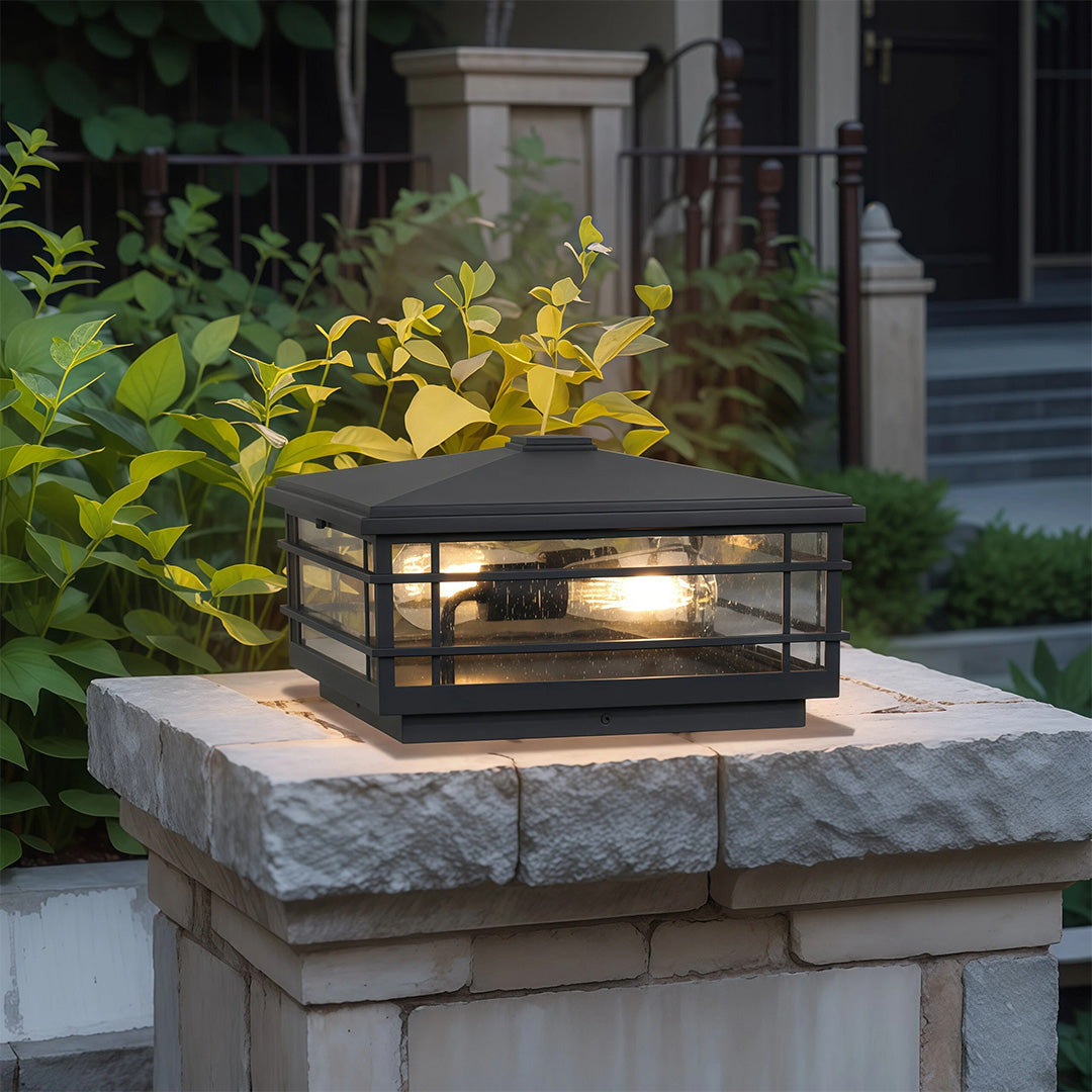 RAVENSCROFT OUTDOOR COLUMN LIGHTING, WEATHERPROOF COURTYARD ILLUMINATION