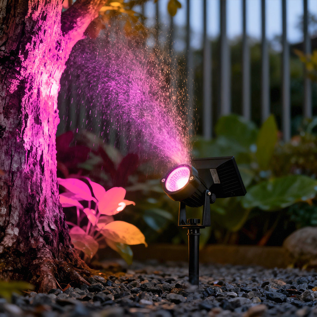 RAVENSHIRE SOLAR GROUND SPOTLIGHT WITH ADJUSTABLE RGB LED