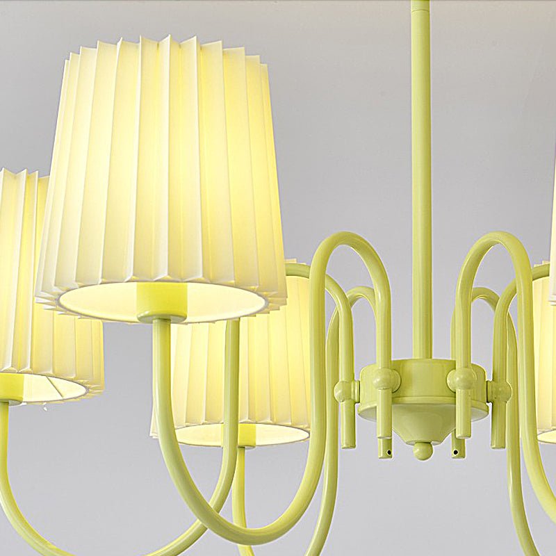 WINDSOR PLEATED GREEN FABRIC CHANDELIER