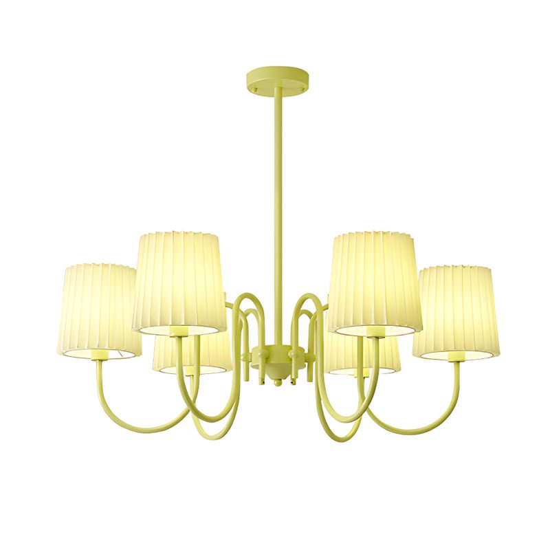 WINDSOR PLEATED GREEN FABRIC CHANDELIER