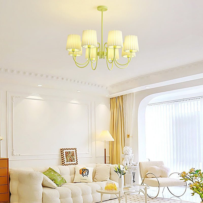 WINDSOR PLEATED GREEN FABRIC CHANDELIER
